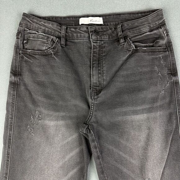 KanCan Zoey Mid Rise Skinny Jeans Womens 13 30 Faded Black Distressed Raw Hem - Picture 2 of 15